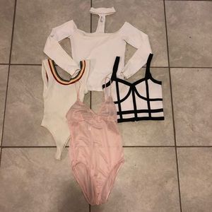 Bundle crop top and body suits